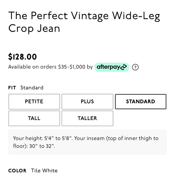 NWT MADEWELL PERFECT VINTAGE WIDE LEG CROP - Picture 2 of 3